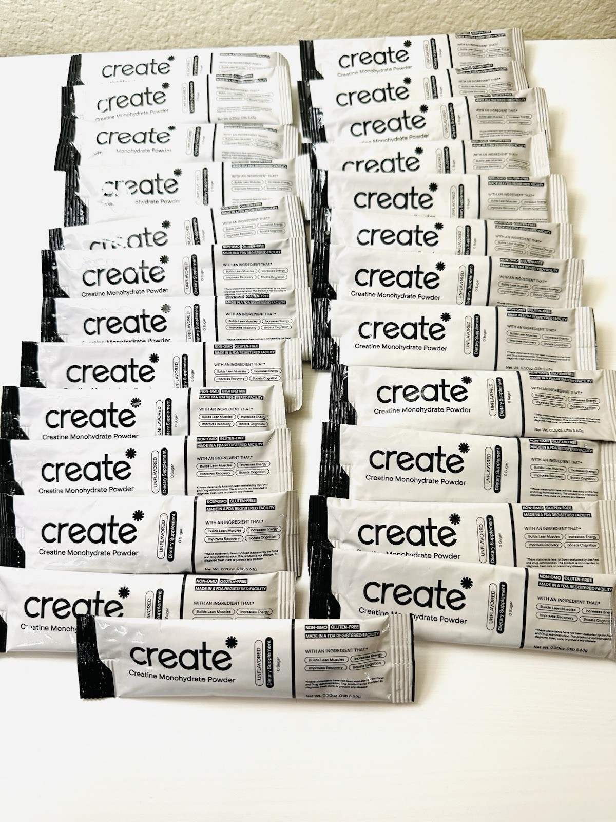 Create Single Serve Creatine Monohydrate Powder – 5g 25 To Go Sticks Please Read