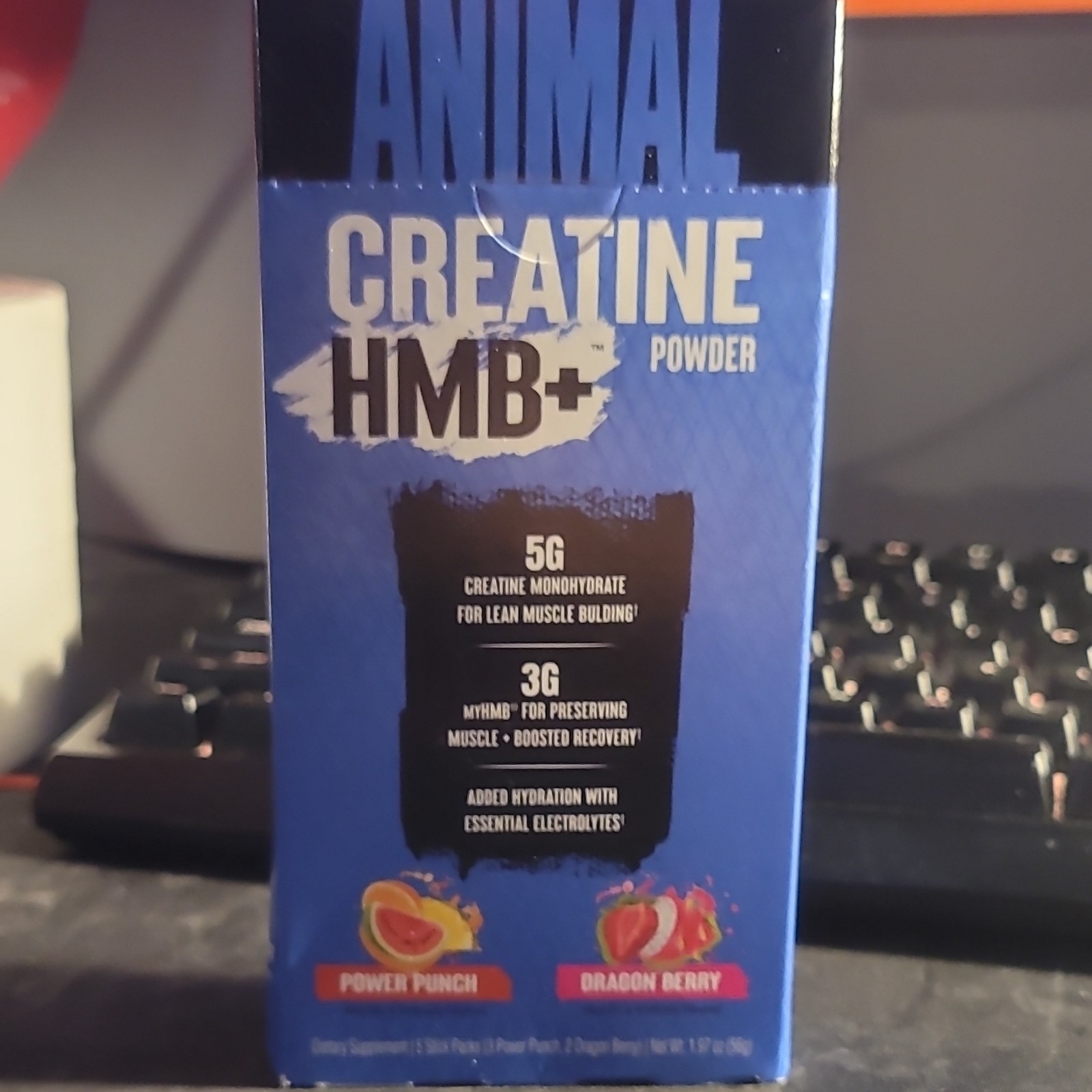 Animal Creatine HMB+ Powder Power Punch & Dragon Berry Muscle Gain Supplement