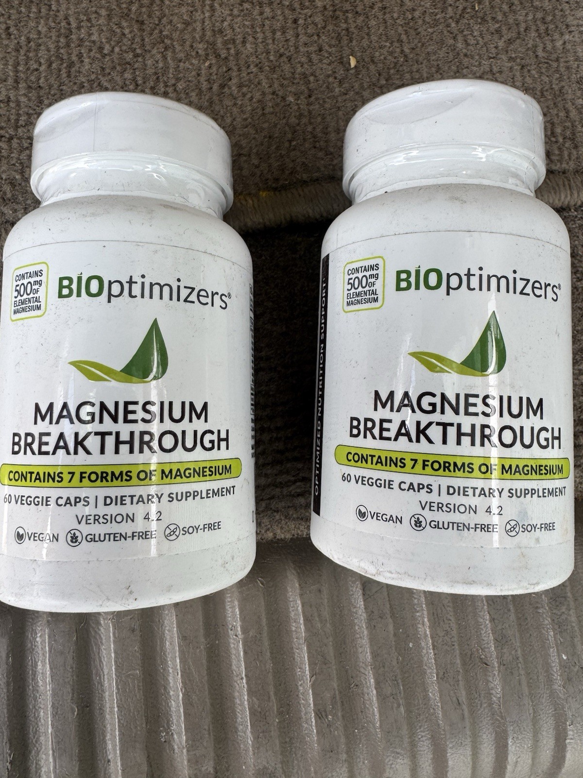 BiOptimizers Magnesium Breakthrough all 7 Forms 60 Veggie Caps 2 Pack Exp 09/27
