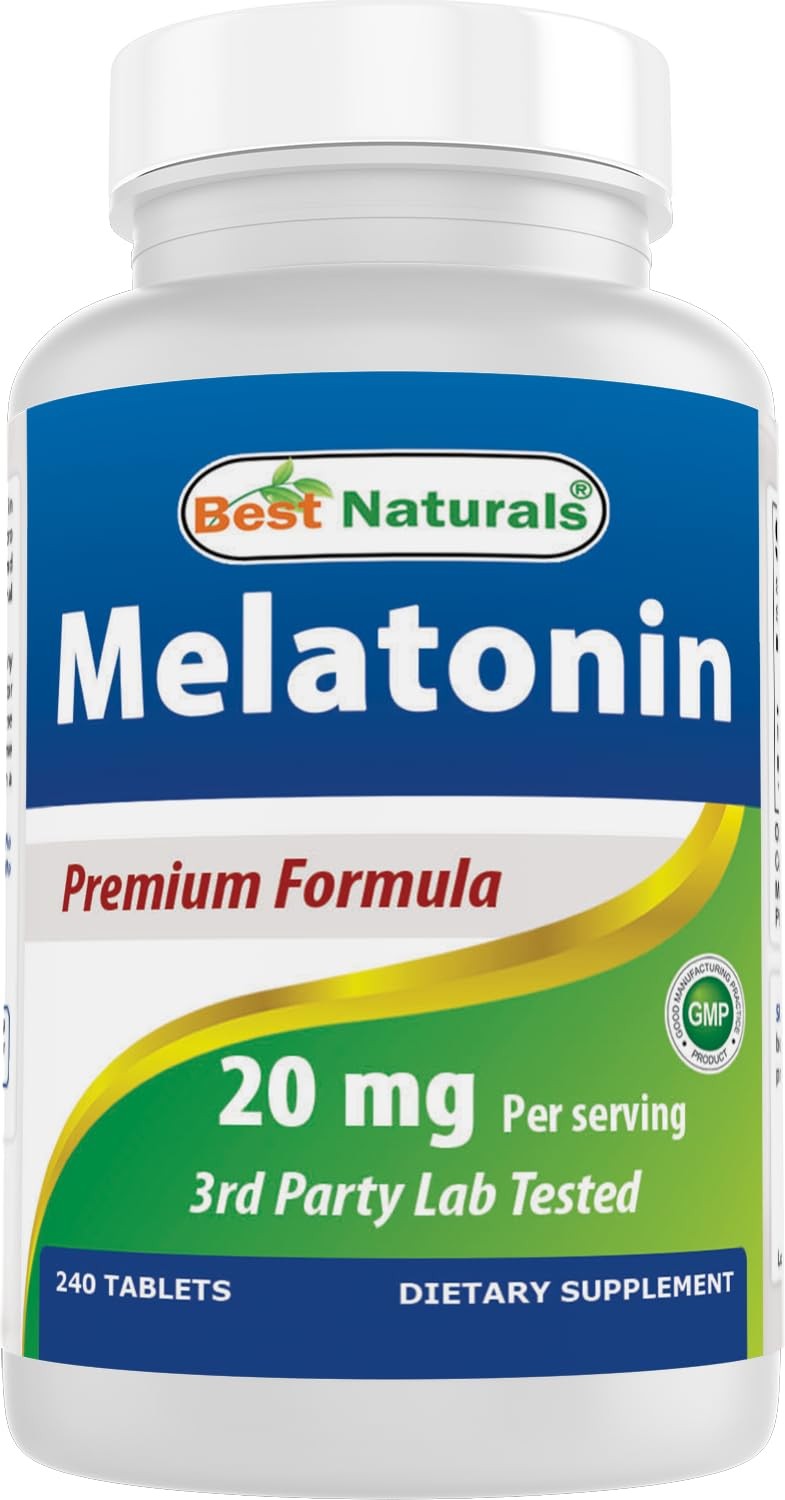Melatonin 20mg High Potency Nighttime Natural Sleep Aid 240 Tablets Non-GMO