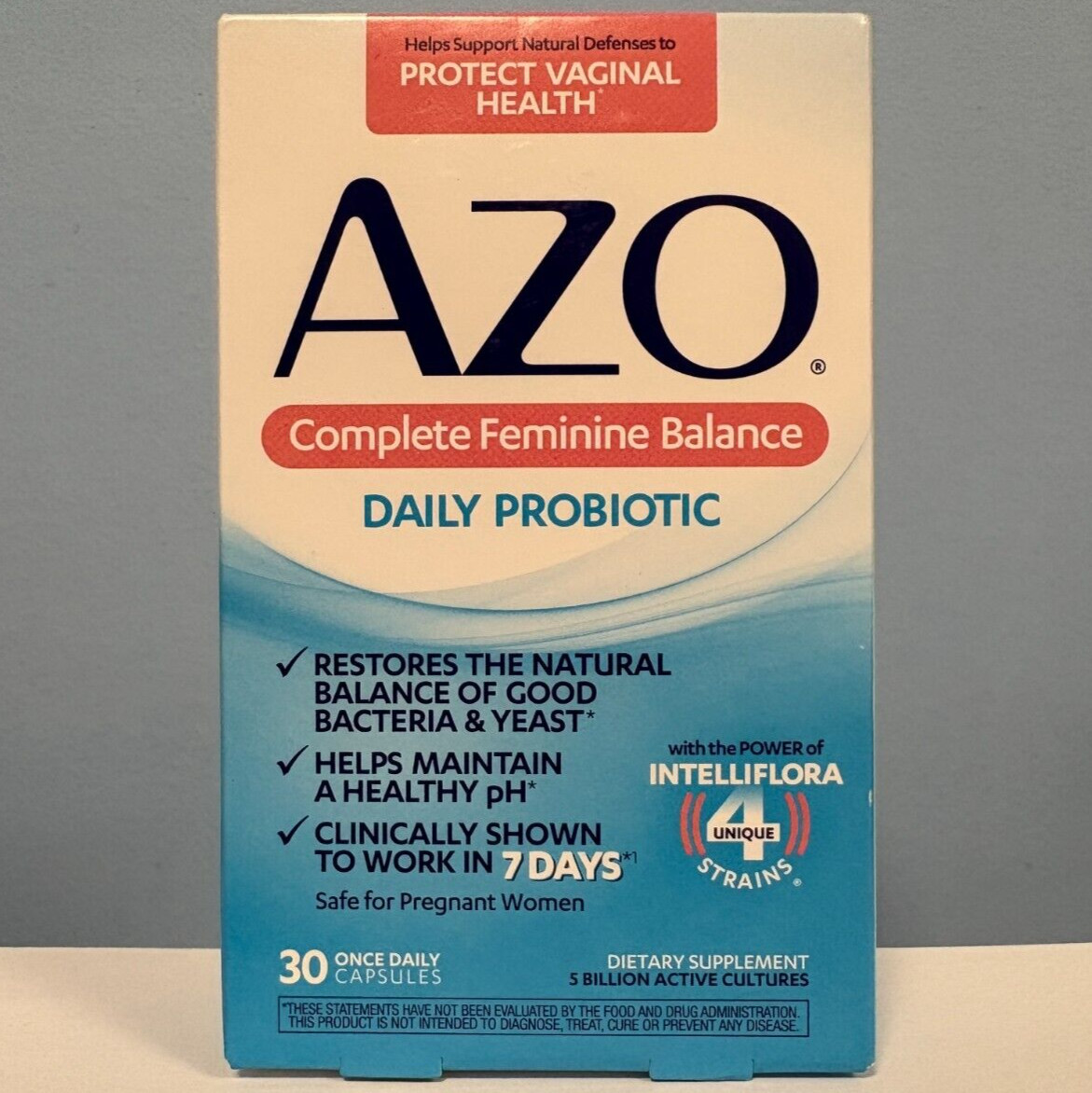 AZO Probiotic 30 CT Complete Feminine Balance Vaginal Health EXP 01/2027