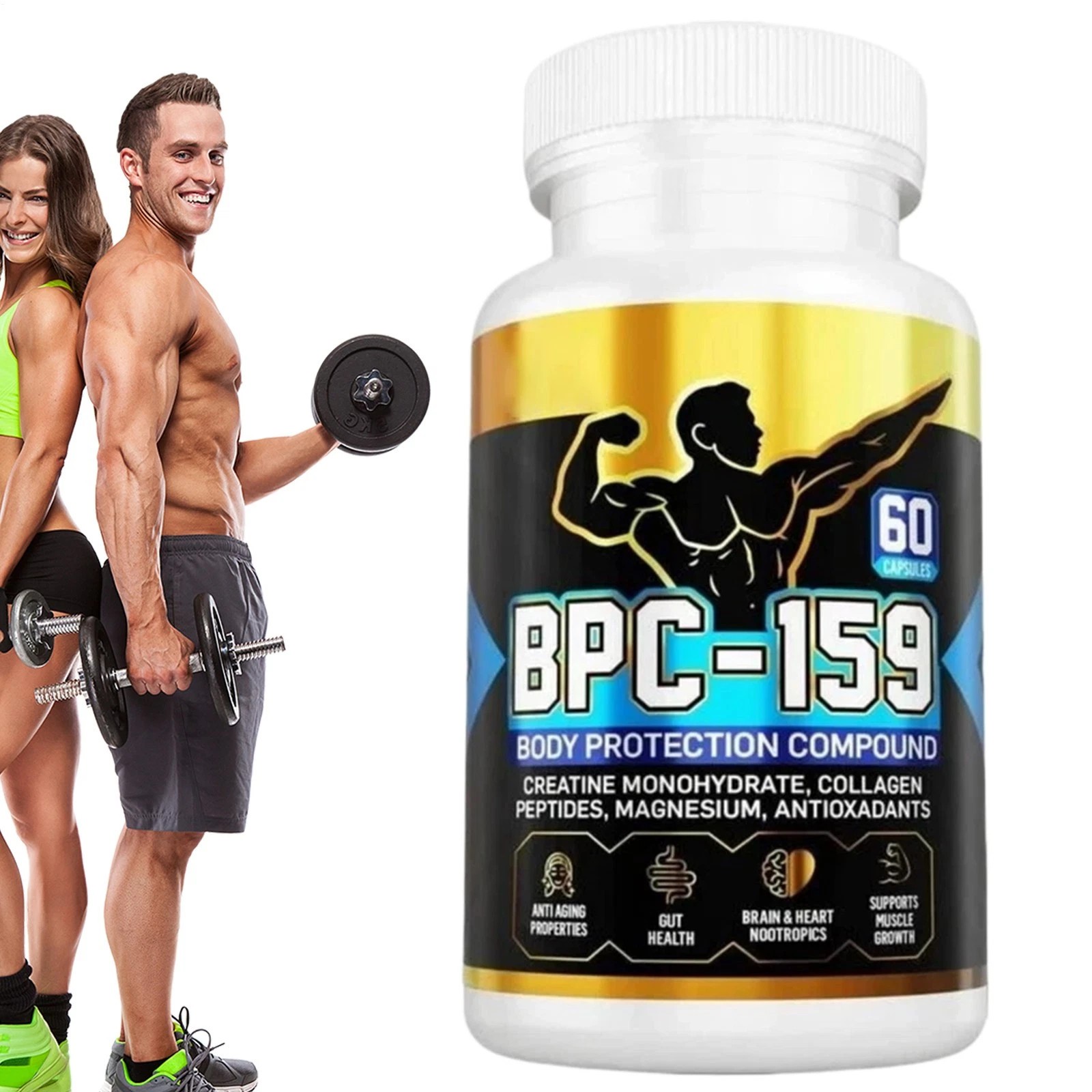 1-3 PACK Peptide Capsules Blend Creatine Monohydrate Magnesium Gluten Free
