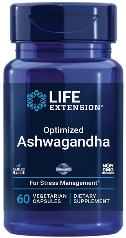 Life Extension Optimized Ashwagandha Extract Stress Anxiety Relief – 60 Capsules