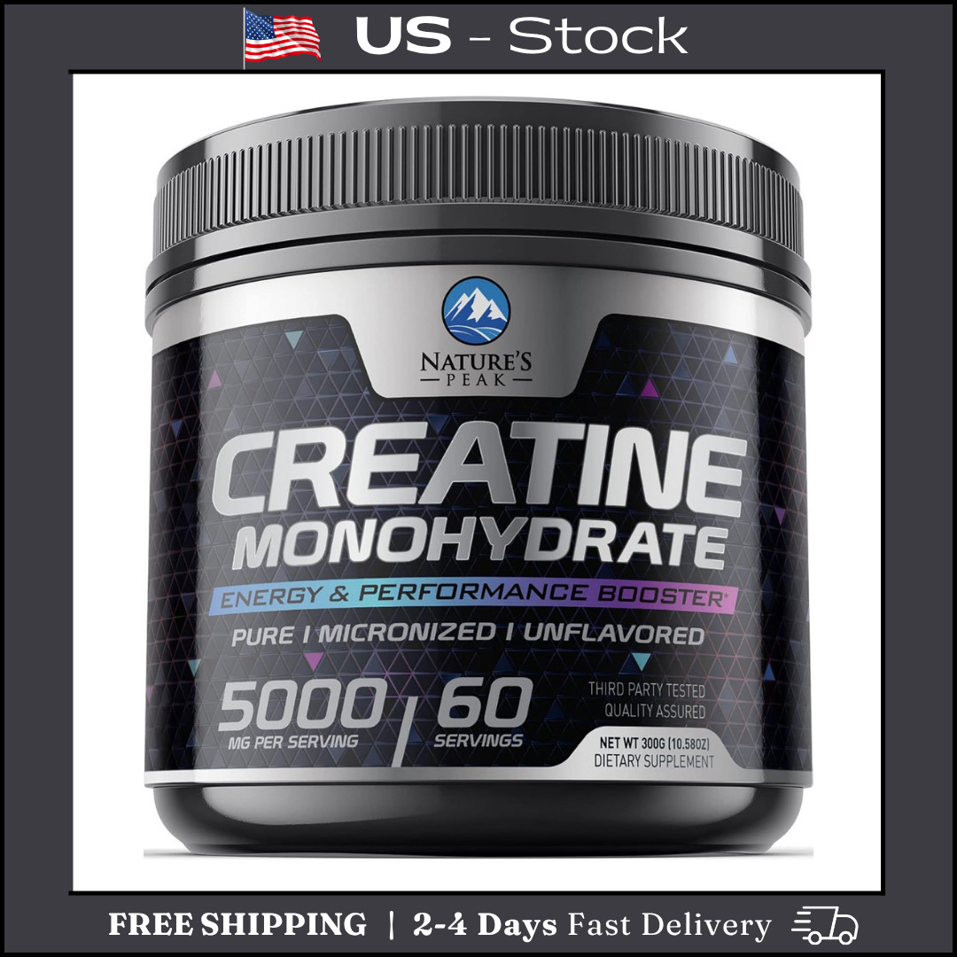 Creatine Monohydrate 5000Mg per Serving – Pure Micronized Creatine Powder Supple