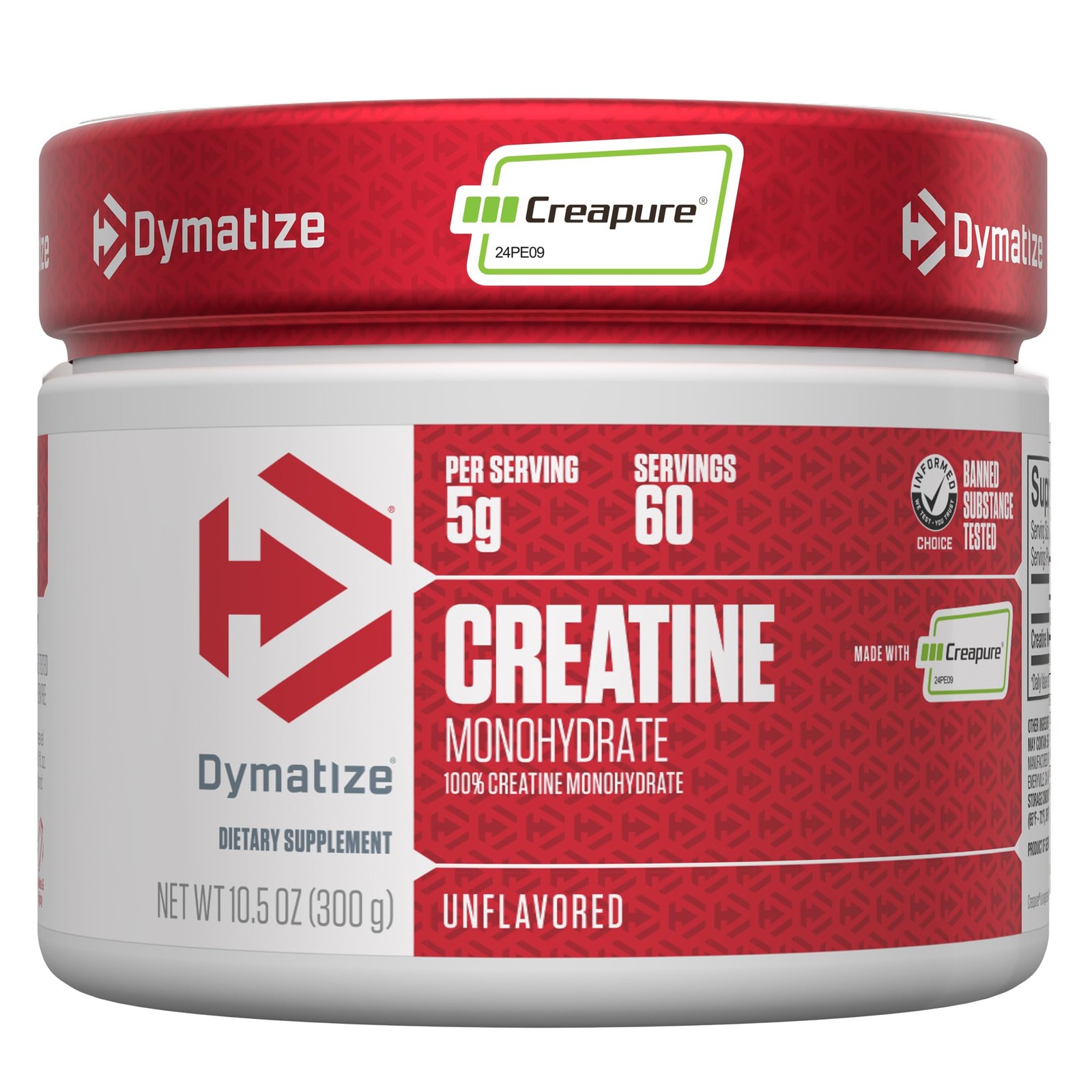 Dymatize 100% Creatine Monohydrate with CREAPURE, 5g Per Serving, 60 Servings (3
