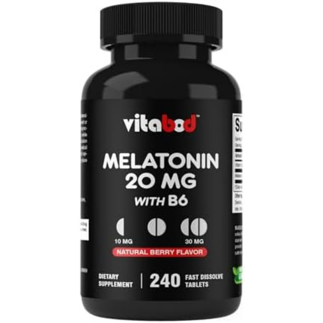 Melatonin 20mg High Potency Natural Sleep Aid Berry Flavor 240 Fast Dissolve TAB