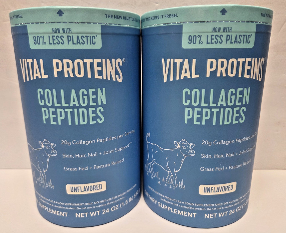 Vital Proteins Collagen Peptides Grass Fed Unflavored 24oz 680g (2 Tubs)