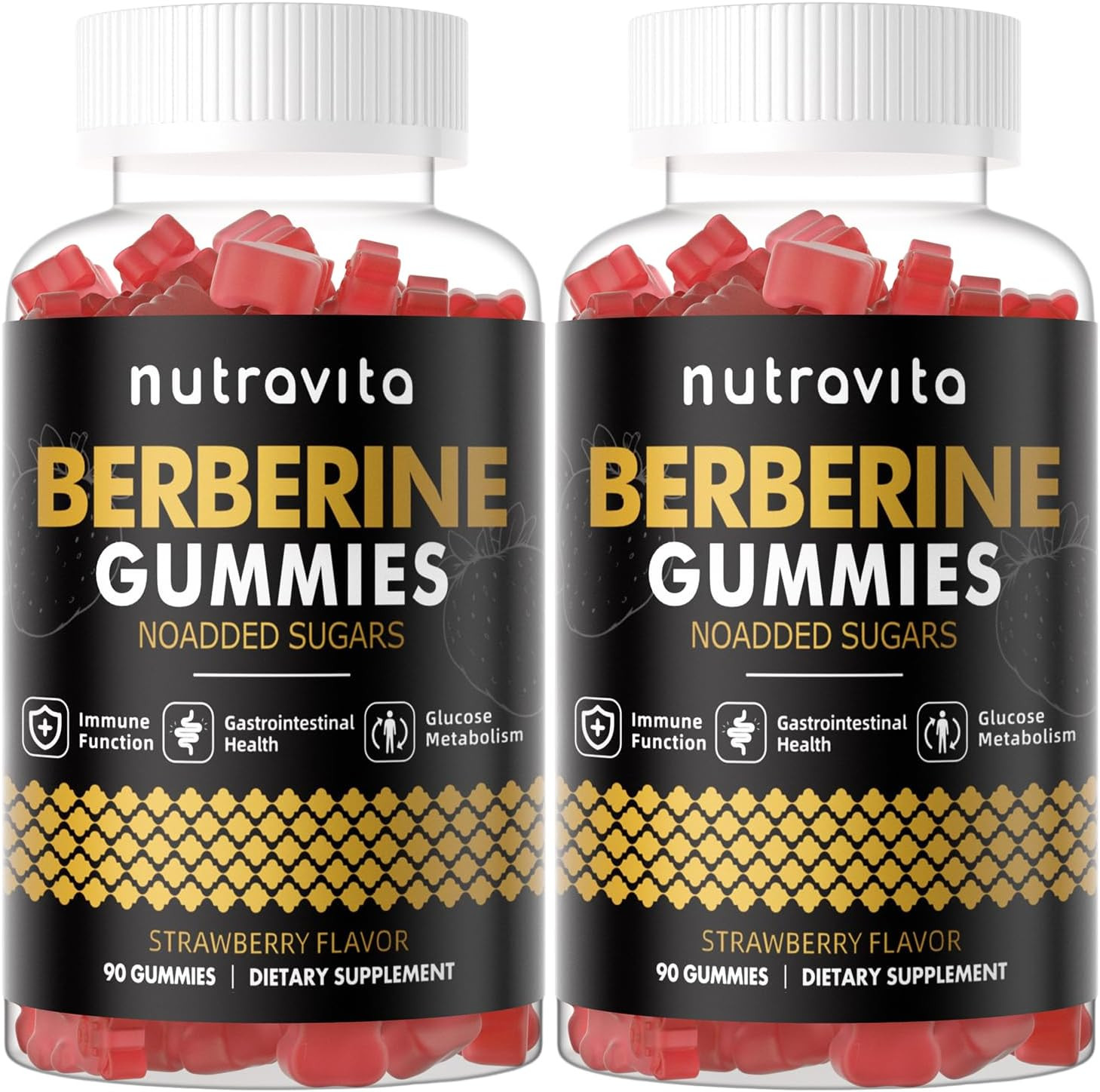 Nutravita Berberine Gummies with Ceylon Cinnamon 1500mg High Potency Berberine H