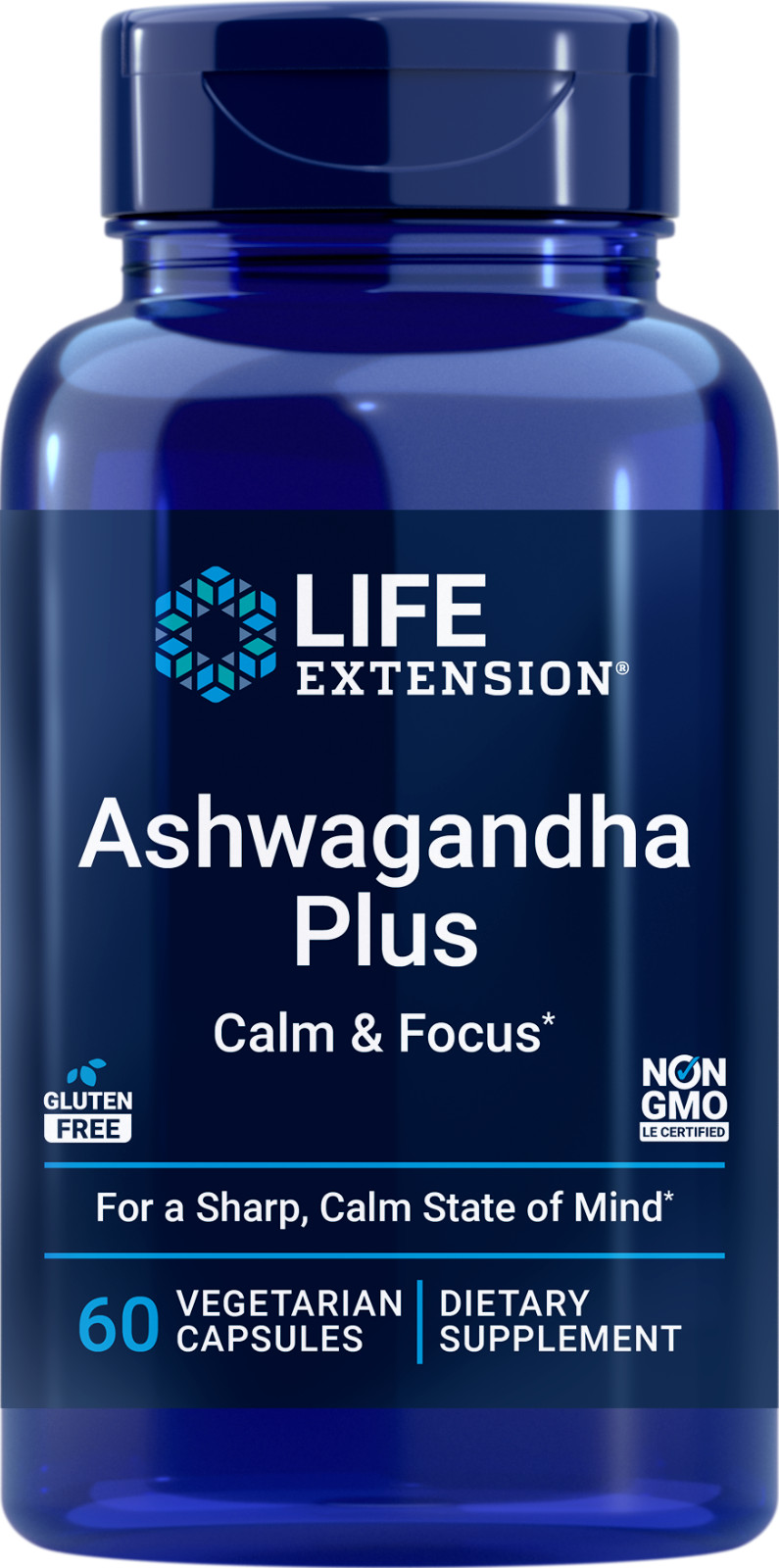 Life Extension Ashwagandha Plus Calm and Focus 60caps Neumentix/Sensoril 250mg