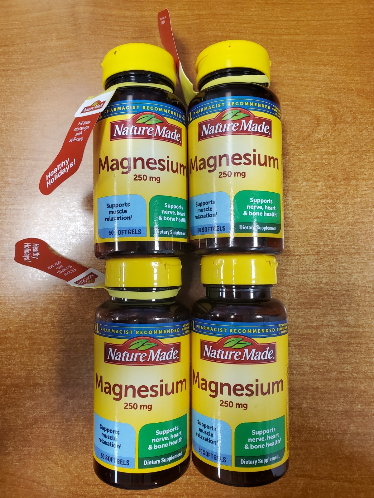 4 Pack: Nature Made Magnesium 250mg 50 Softgels ea. Exp. 5/31/26 (0247) R2P6