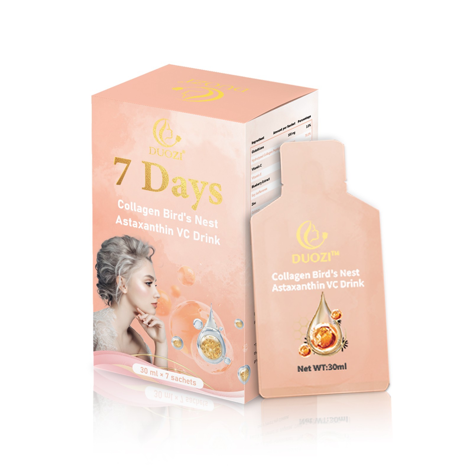 7D Marine Collagen VC Brid’s Nest Oral Liquid for Luminous Skin & Antioxidant