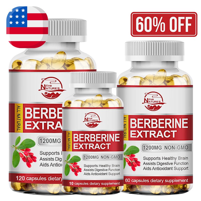1200mg Berberine HCL Extract Capsules Healthy Cholesterol Anti-inflammatory USA
