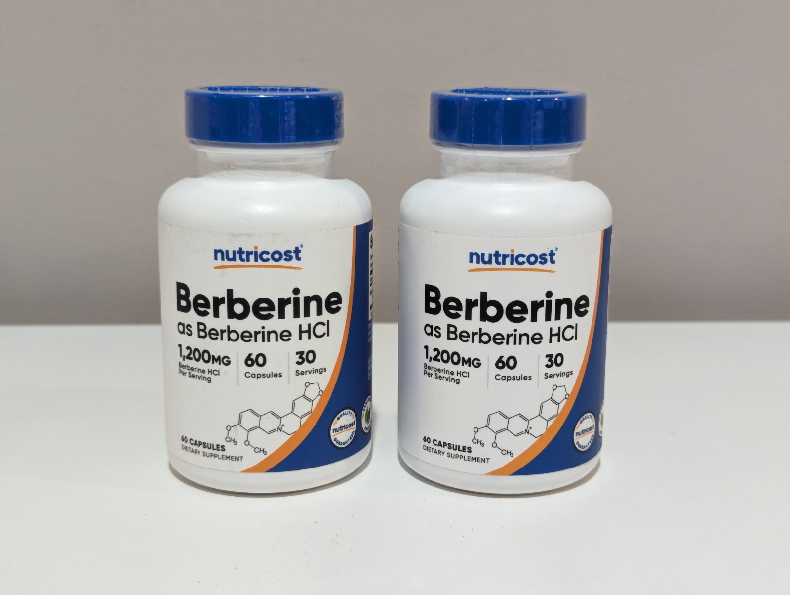 (2) Nutricost Berberine HCl 600mg, 60 Capsules Gluten Free, Vegetarian & Non-GMO