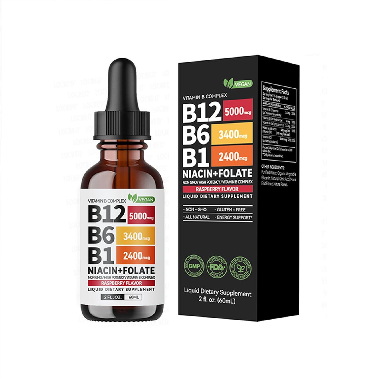 High Potency B12 Liquid Drops 5000mcg – with B6 for Energy & Fast Absorption