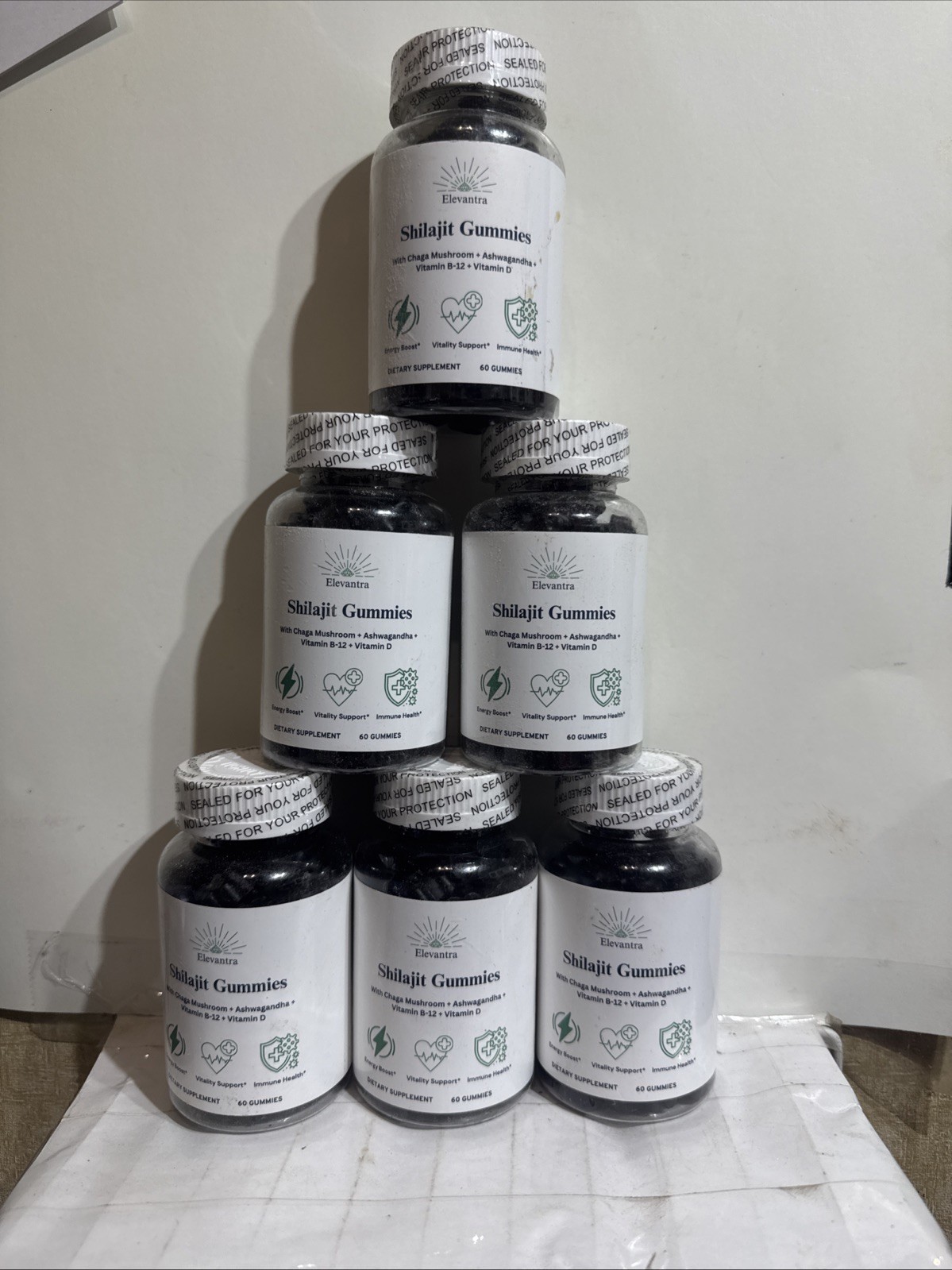 Shilajit Gummies+Chaga+Ashwagandha+Vitminb12+VitaminD Exp 8/26 6pack