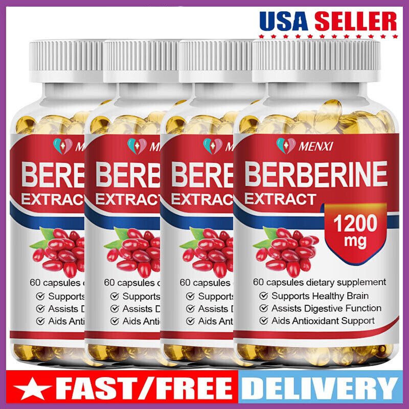 1-4 Packs Berberine 1200mg High Abosorption Anti-inflammatory Blood Sugar Immune