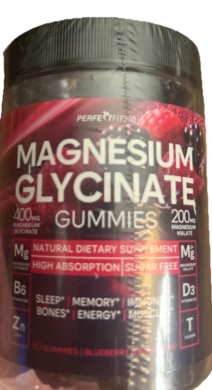 Magnesium Glycinate 200 mg Gummies Sleep Memory Energy Immunity 60ct Exp 01/2027