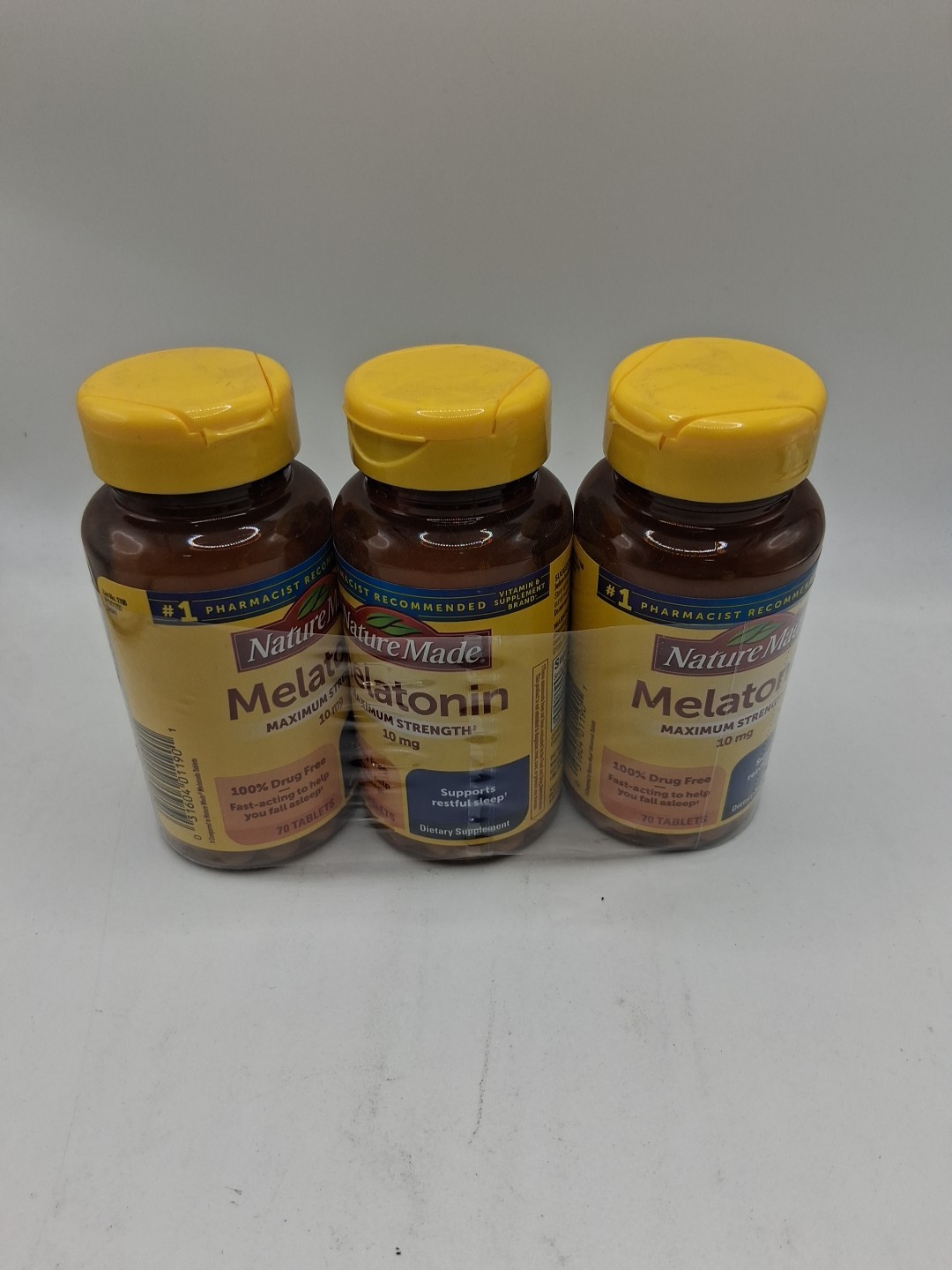 3x Nature Made Melatonin Maximum Strength 10mg 70Ct. Ea. Exp:03/2026 (lot of 3)