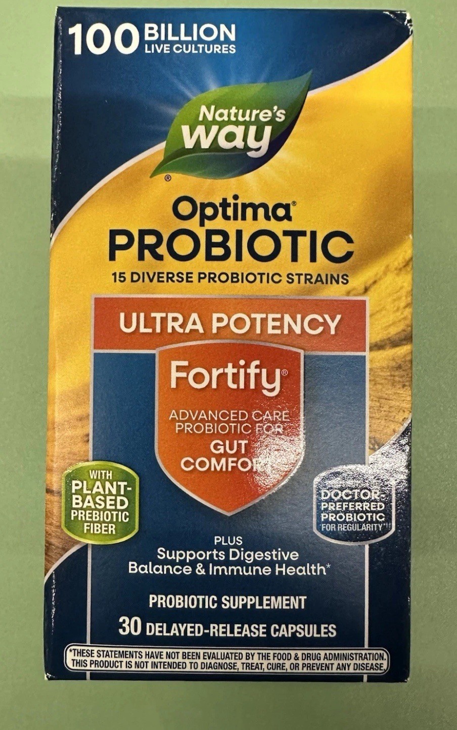 Nature’s Way Fortify Optima Daily Probiotic + Prebiotics (100 Billion)  7/2026