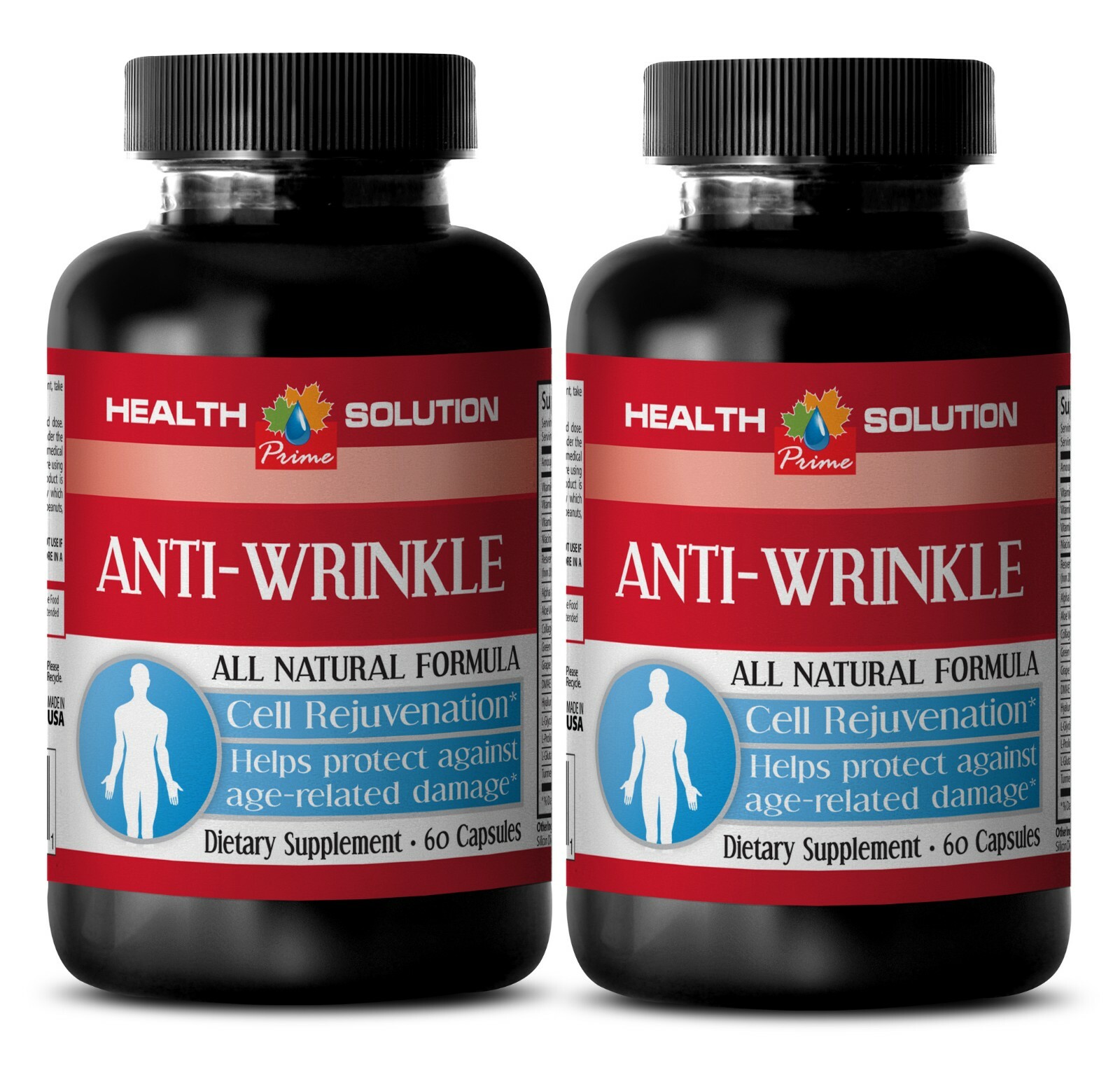 anti-aging pill – ANTI WRINKLE ADVANCED FORMULA – organic 2 Bottle 120 Capsules