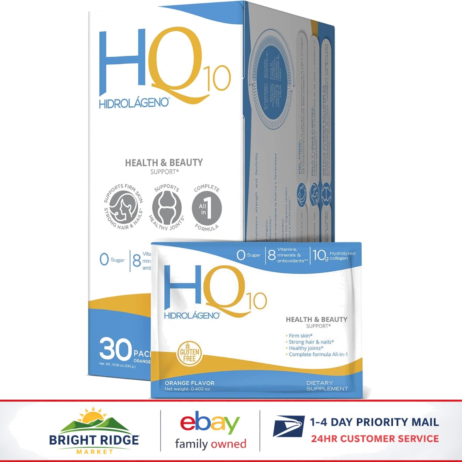 Hydrolyzed Collagen and Vitamins Pack for Healthy Skin and Joints, 30 Sachets