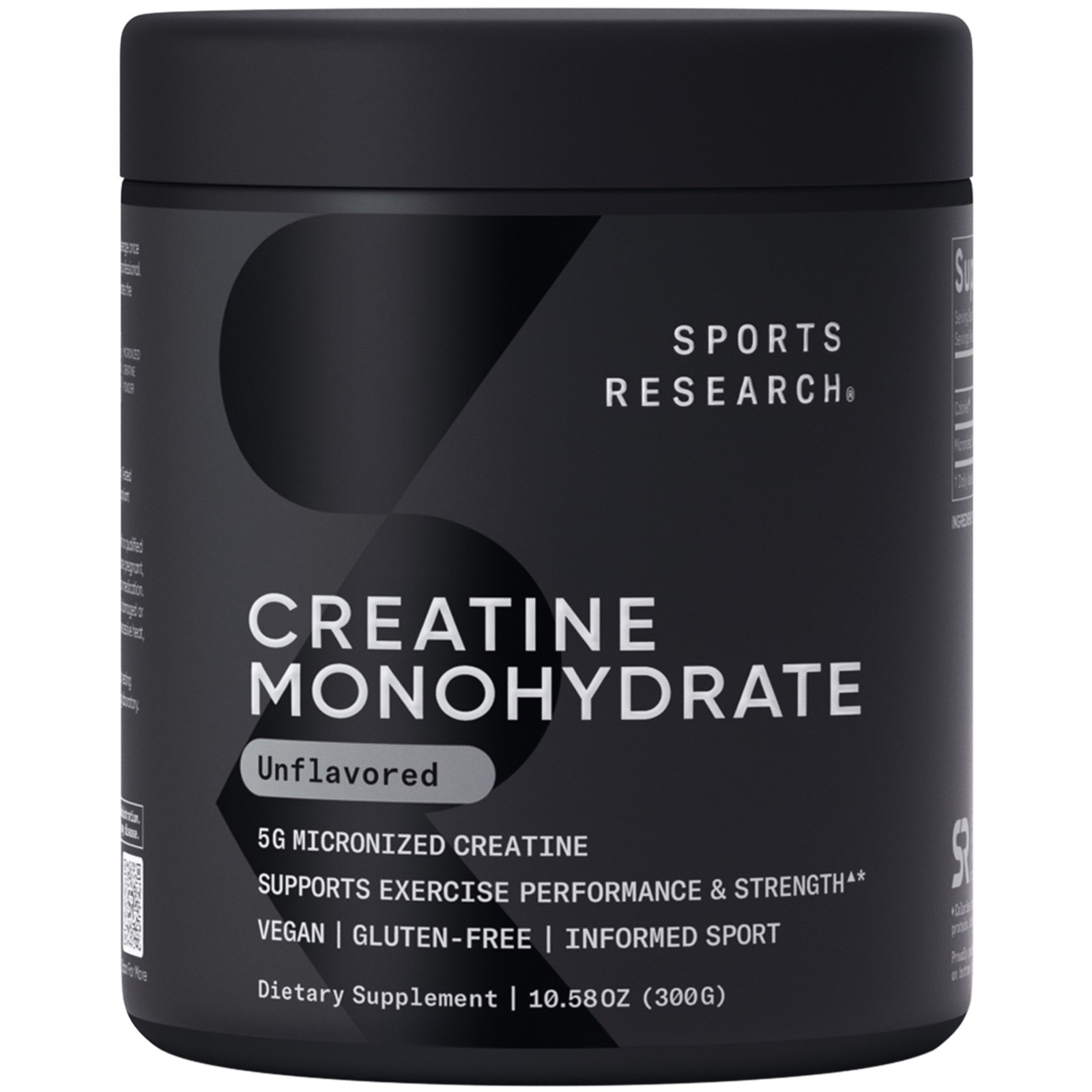 Sports Research Creatine Monohydrate 5g Micronized Creatine 10.58oz – 60 Serving