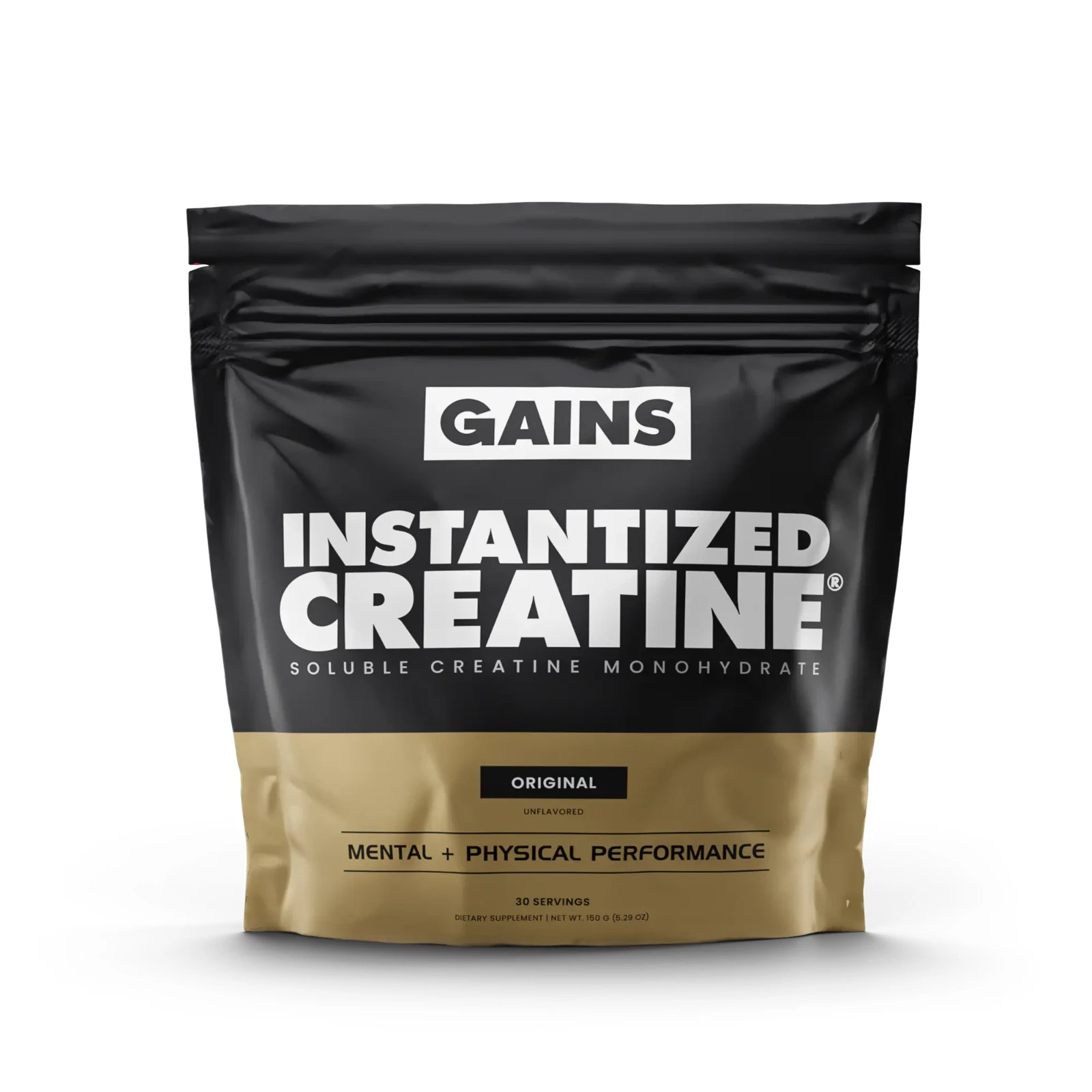 Gains in Bulk Instantized Creatine Powder Monohydrate Unflavored, 30 Servings