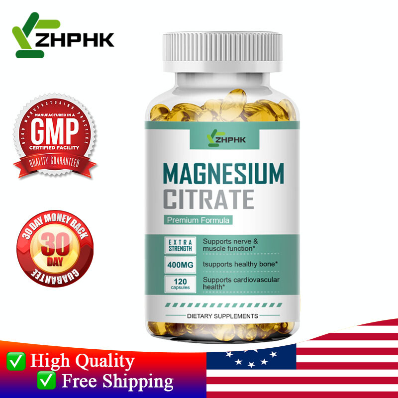 ZHPHK High Absorption Magnesium Citrate 400mg 120 Capsules Dietary Supplement