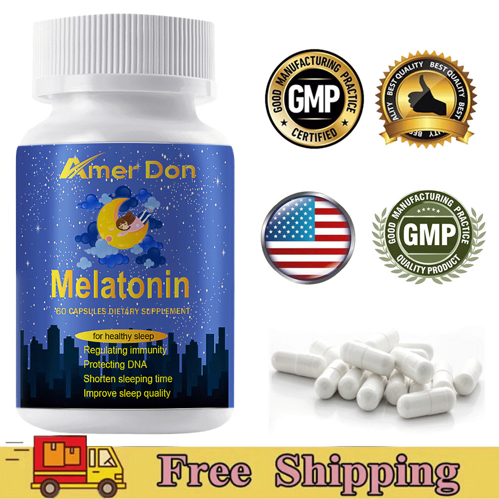 Melatonin 60Caps-Sleep Aid Supplements, Regulate Sleep Cycle, Promote Relaxation