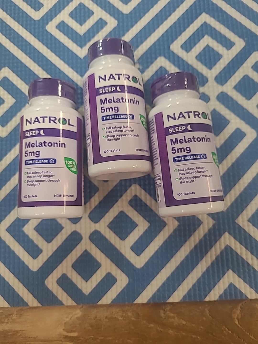 Natrol Melatonin 5mg Time Release Bilayer Lot Of 3  100 Count Each
