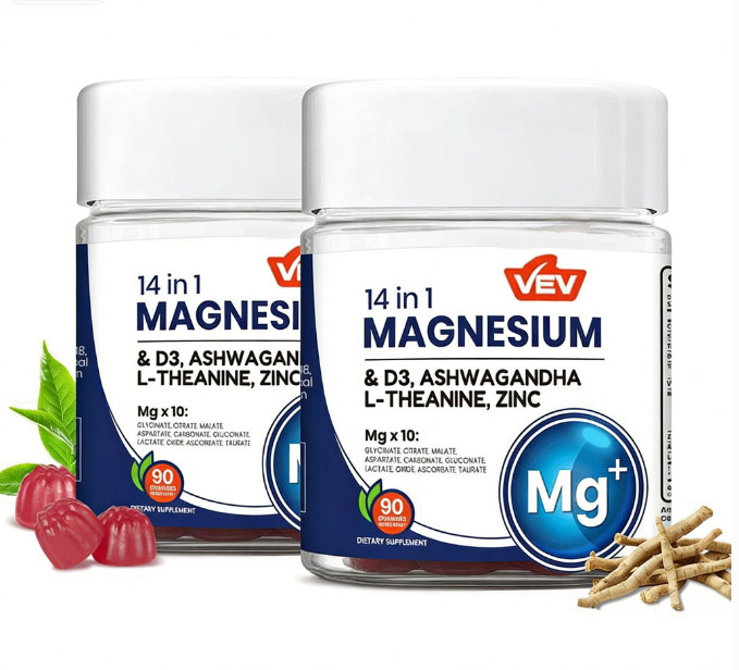 14-in-1 Magnesium Gummies 2-Pack – with Ashwagandha, D3 & Zinc