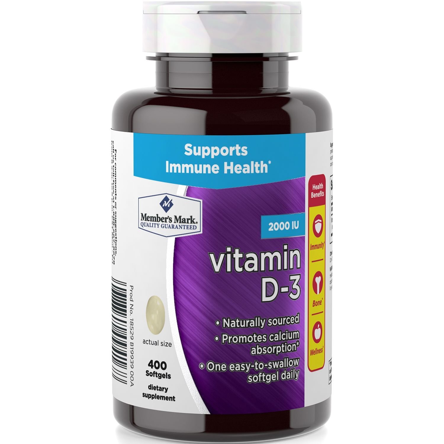 Member’s Mark Vitamin D-3 2000 IU Dietary Supplement (400 Count)