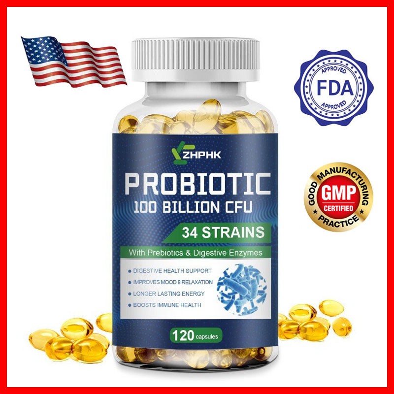 Probiotics 100 Billion CFU Potency Digestive Immune Health 120 Capsules