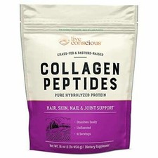 Live Conscious Collagen Peptides Hair, Skin, Nail & Joint Support 16 Oz