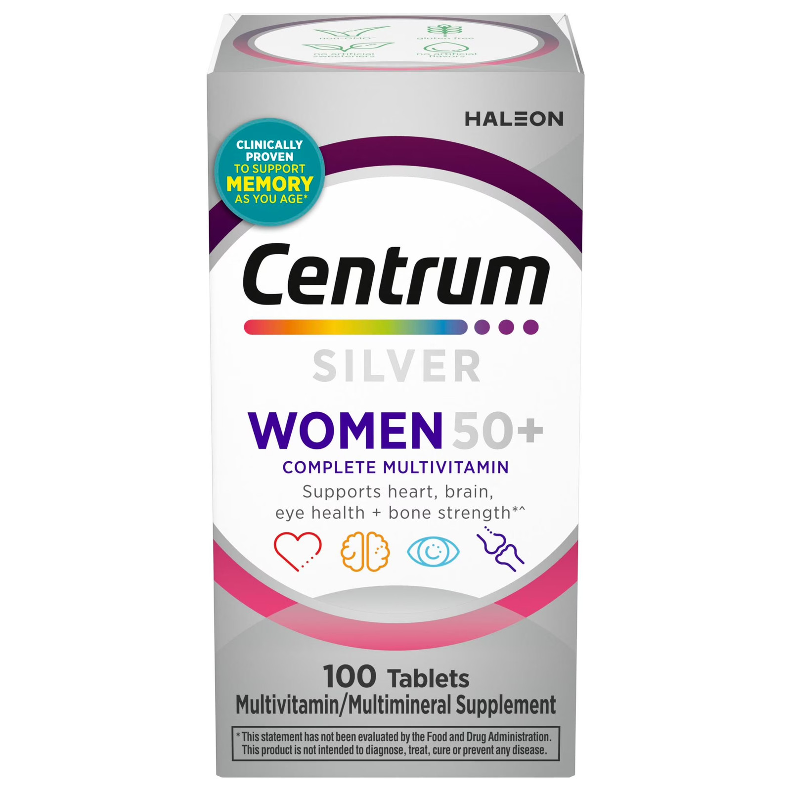 Centrum Silver Women 50+ Multivitamin with Vitamins B C D3 E 100 Count