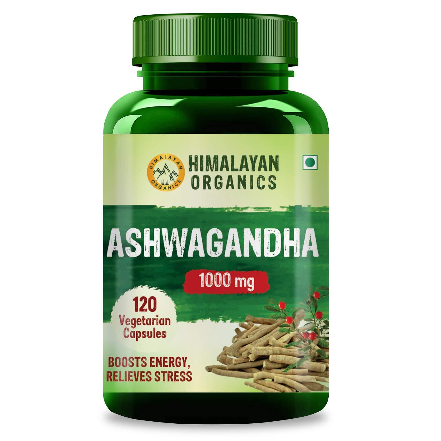 Himalayan Organics Ashwagandha 1000Mg | Boost Energy, Strength, Stamina 120 Caps