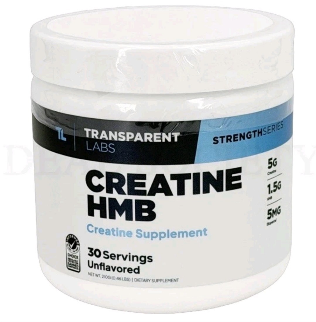 Transparent Labs Creatine HMB Creatine Monohydrate Powder Unflavored 30 Servings