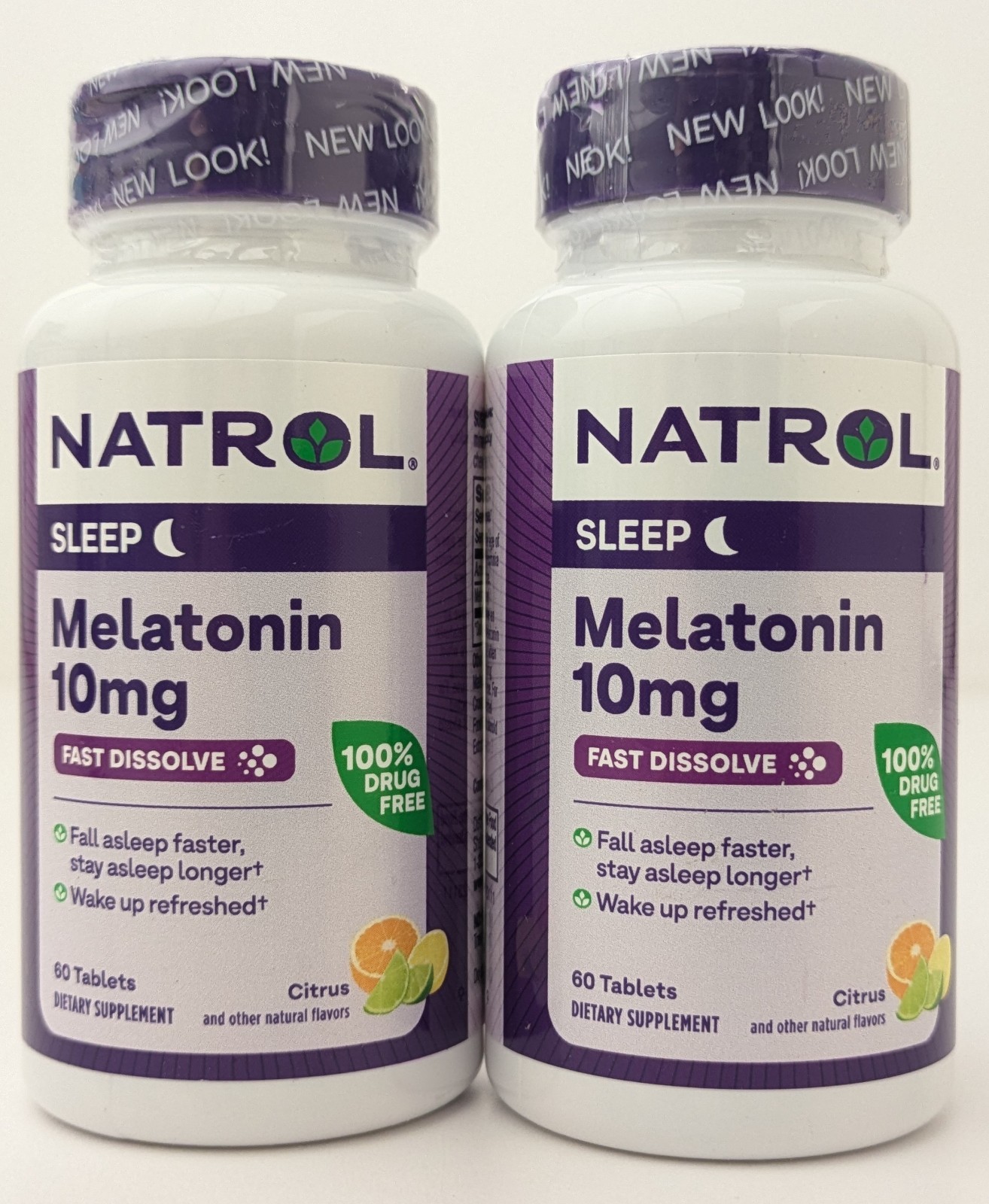 2 Natrol Sleep Fast Dissolve Melatonin 10mg Citrus 2 X 60 Tablets READ EXP