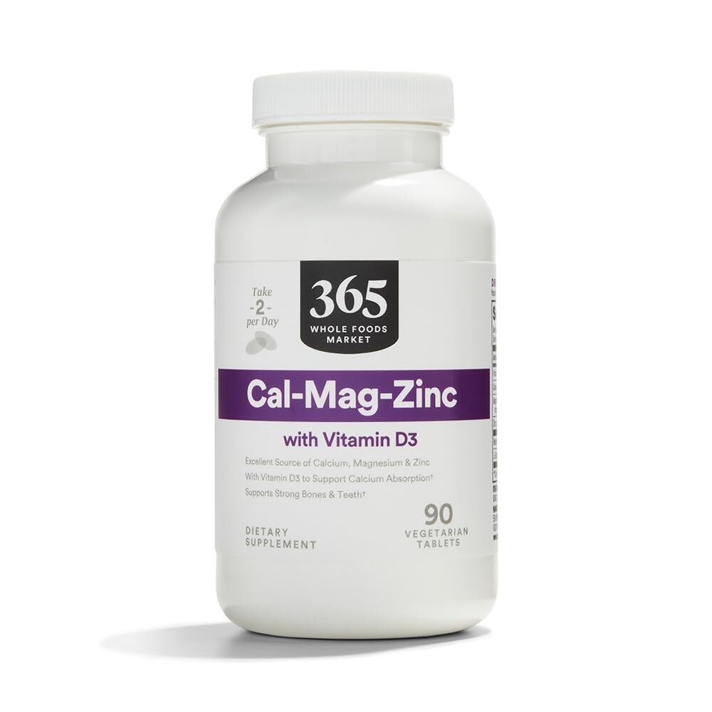 5/27 365 by Whole Foods Market, Cal-Mag-Zinc with Vitamin D3, Vegetarian, 90 Cou