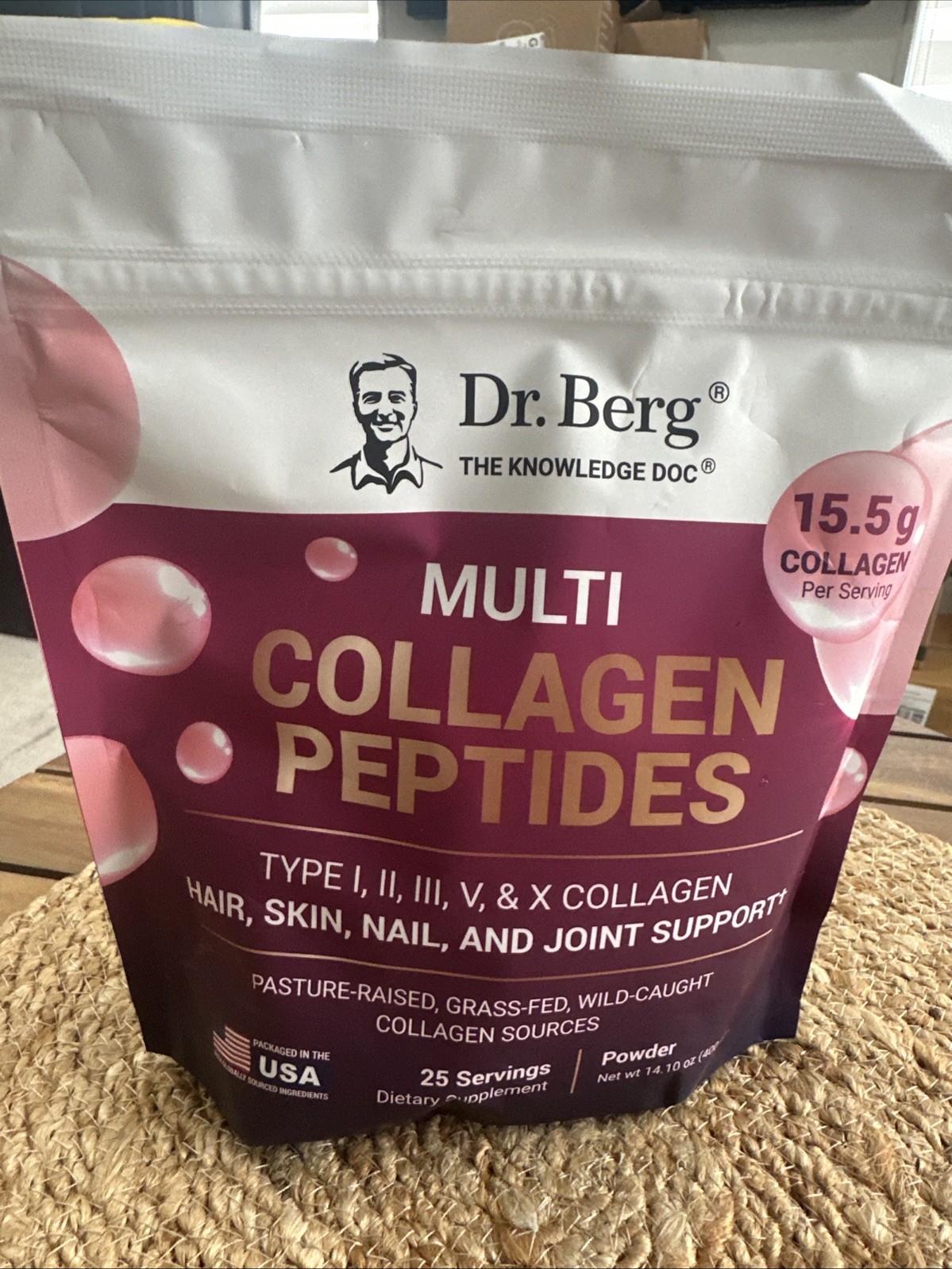 Dr. Berg Multi Collagen Peptides Powder – Unflavored, 25 Servings (400 g)