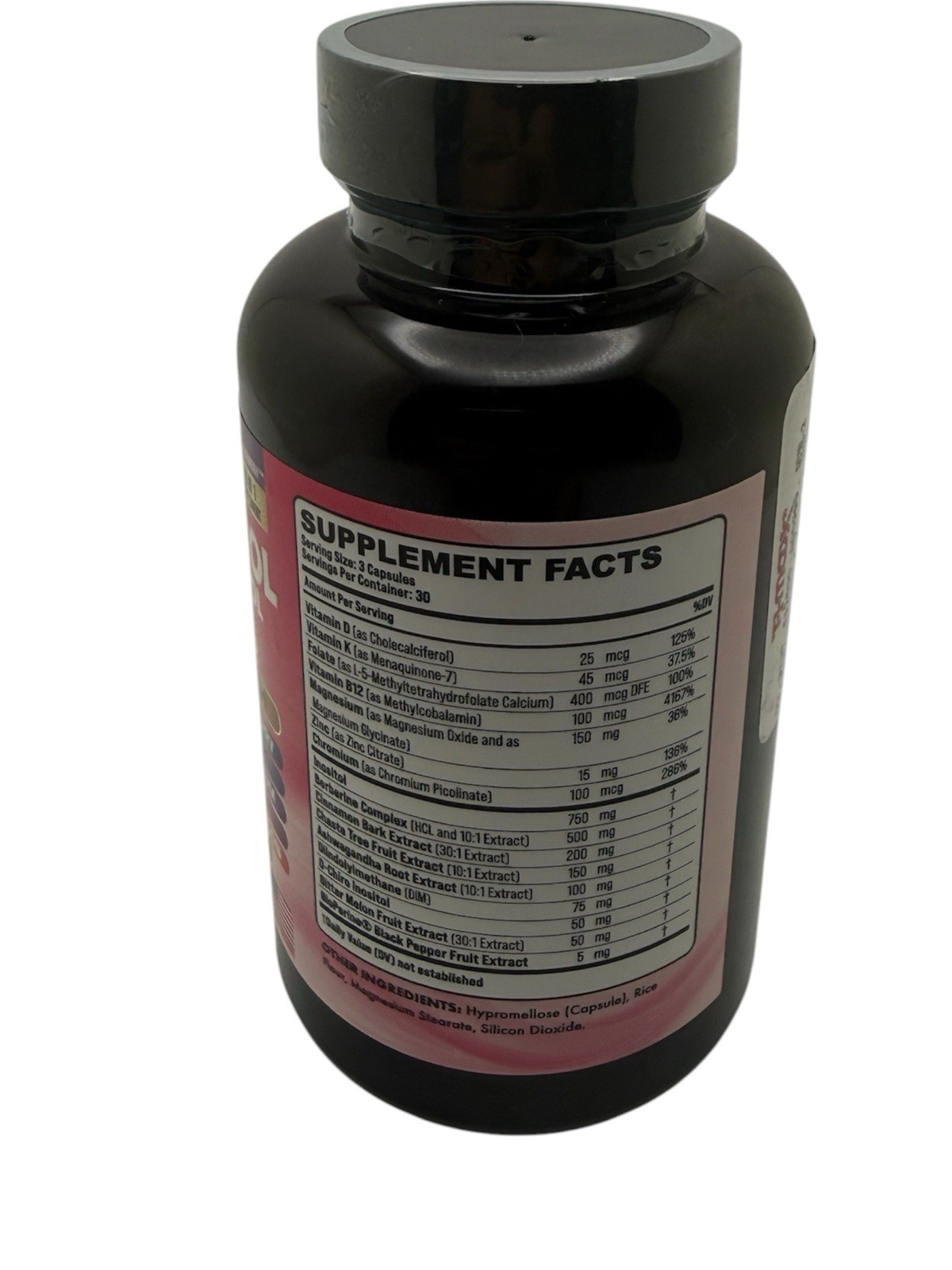Zoyava Myo-Inositol D-Chiro Inositol Berberine Vitamin D3 K2 Extra Strength 90ct