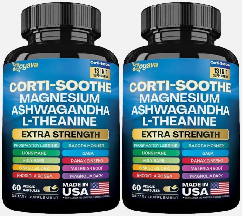Ashwagandha Zoyava Corti-Soothe Magnesium Theanine-Adrenal Health Stress Relief