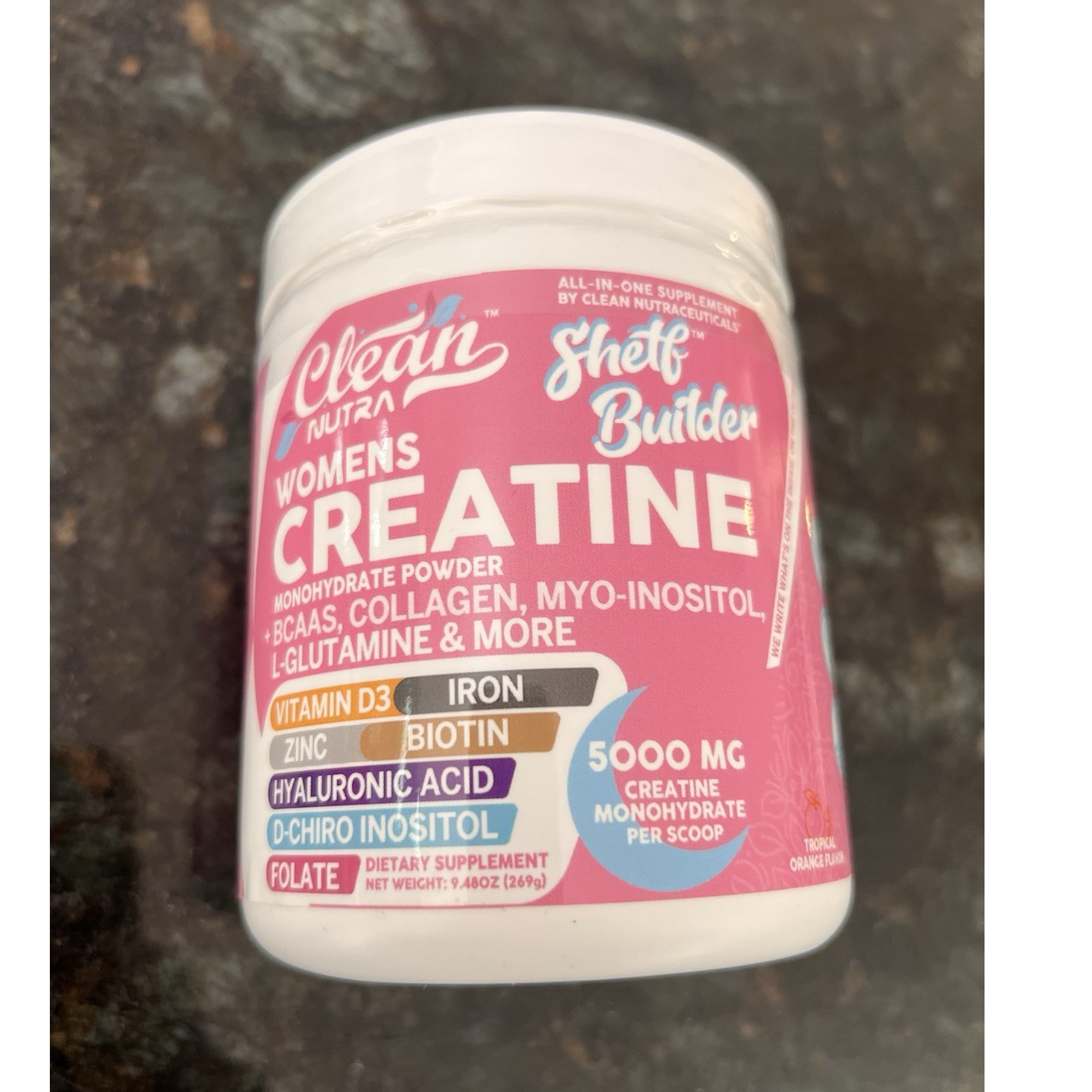 Clean Nutra Women’s Creatine Monohydrate 5000mg Tropical Orange Muscle Gain