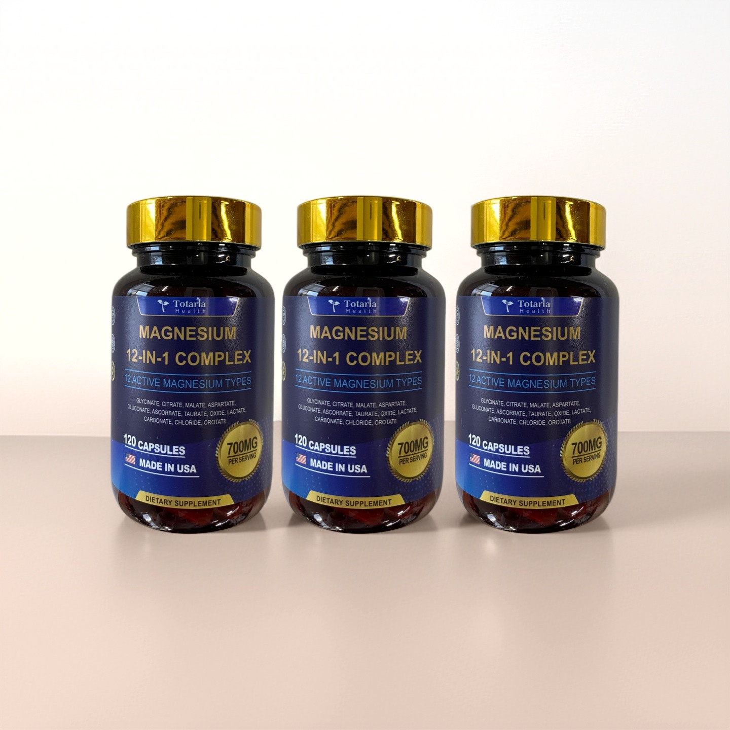 3 PACK 12-in-1 Magnesium Complex 700mg 120 Capsules USA Made for Sleep  Support