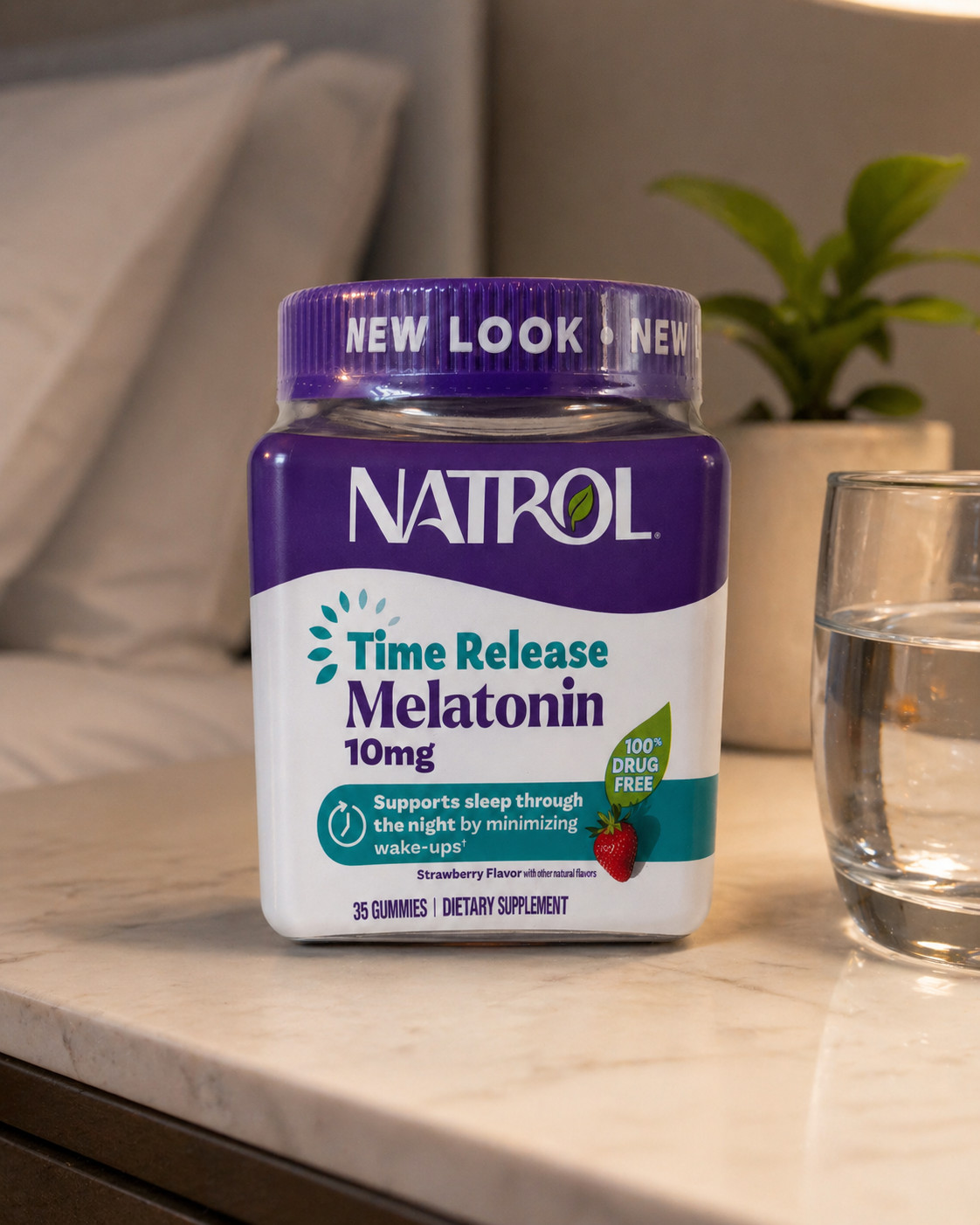 Natrol Time Release Melatonin 10mg Gummies Strawberry 35 Count Sealed EXP 03/27
