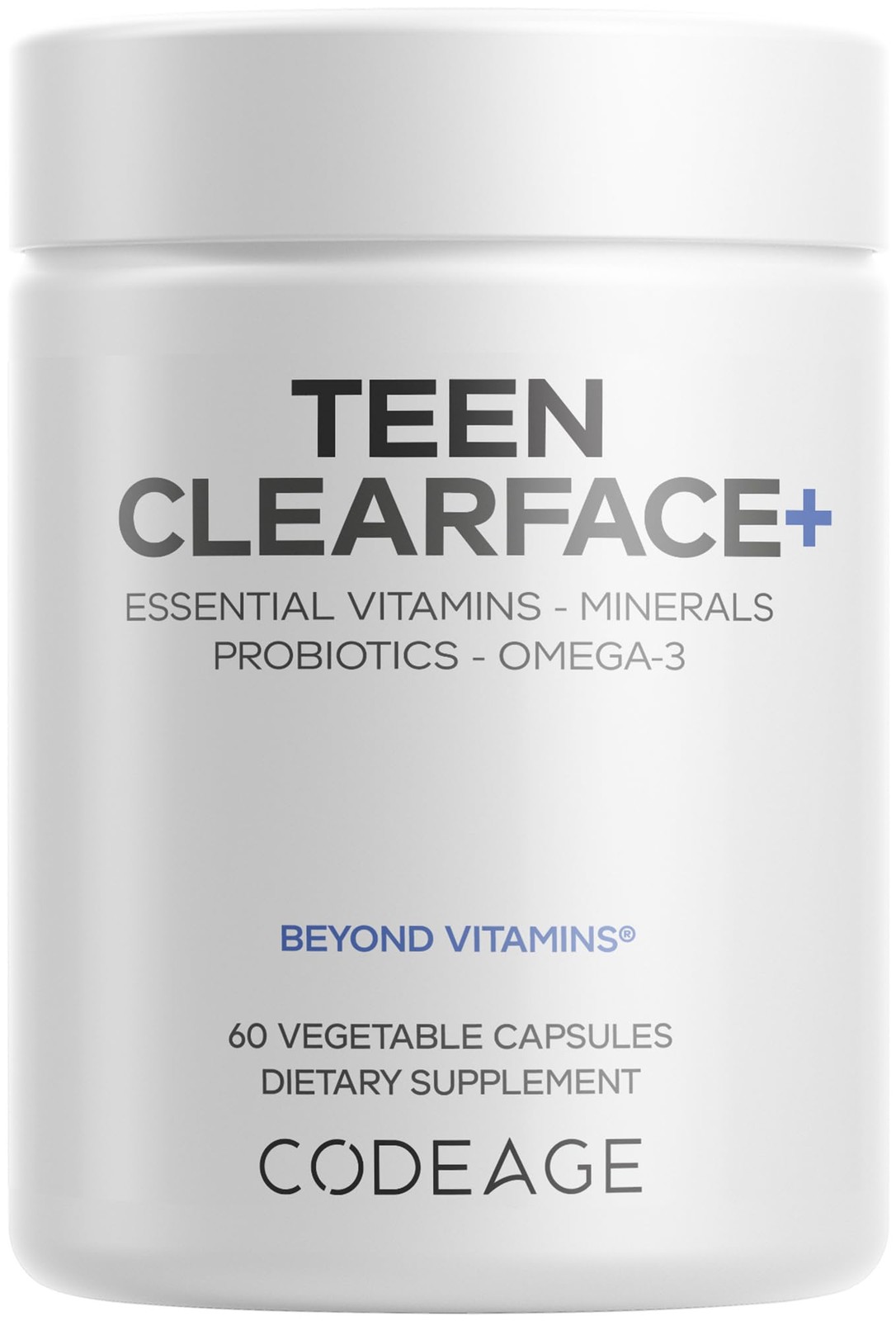 Codeage Teen Clearface Adolescent Face, Skin & Pimples, 60 Count (Pack of 1)
