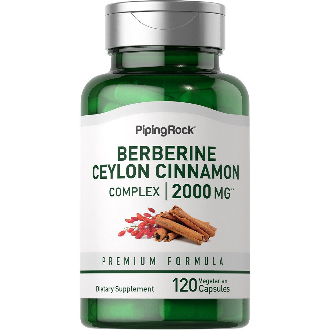 Ceylon Cinnamon Capsules | With Berberine | 2000mg | 120 Count | by Piping Rock