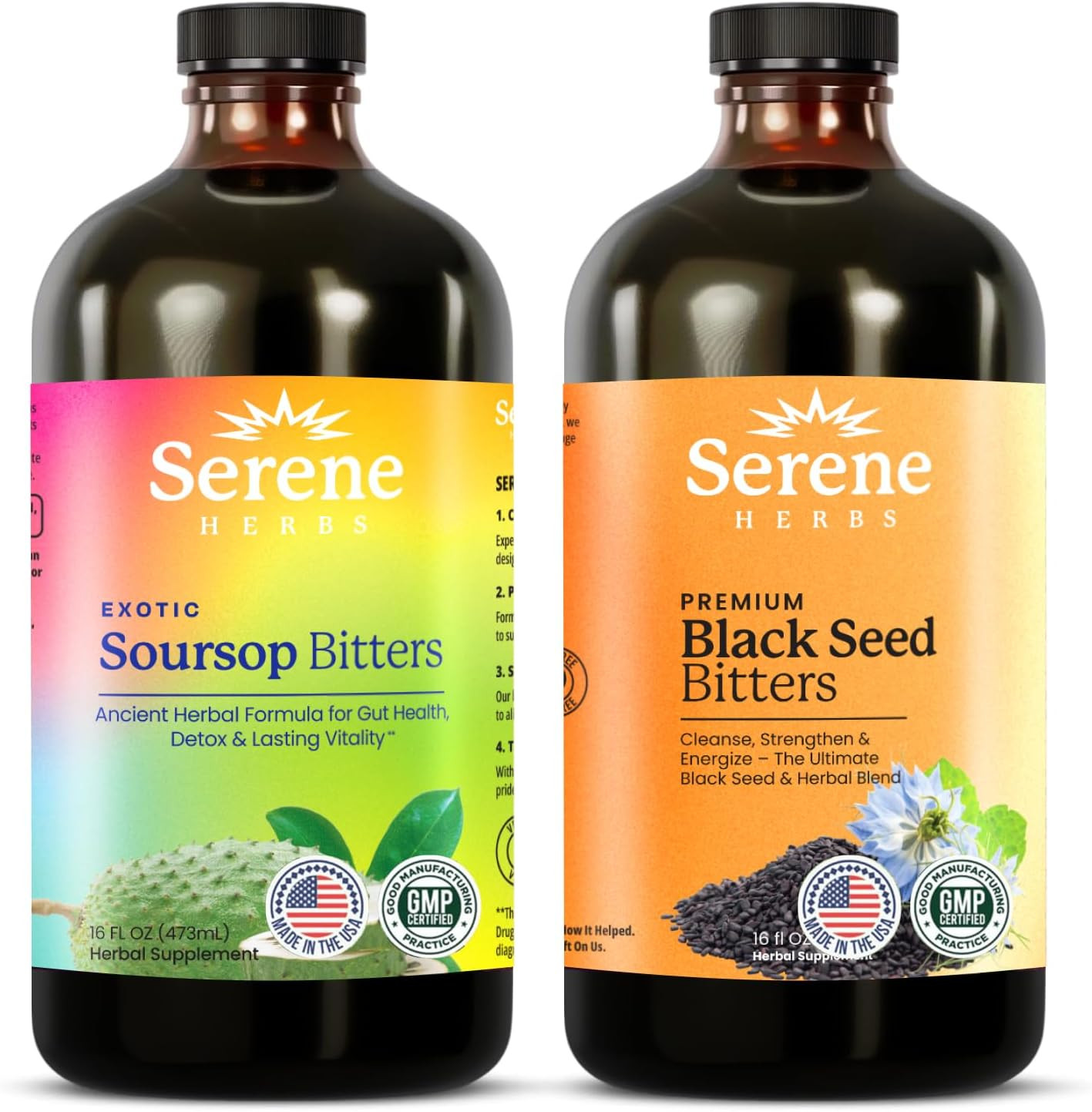 Soursop Bitters Liquid & Black Seed Bundle – Organic Herbal Guanabana for Digest