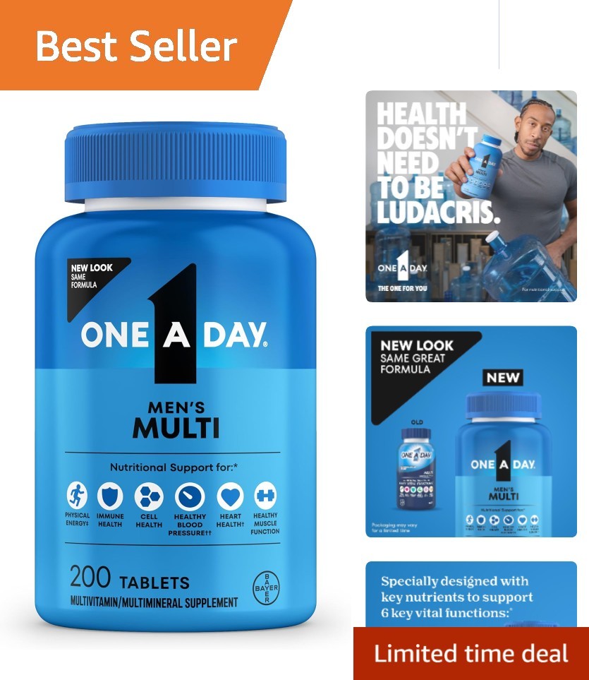 Men’s Multivitamins – 19 Nutrients for Energy & Immune Health, 200 Count