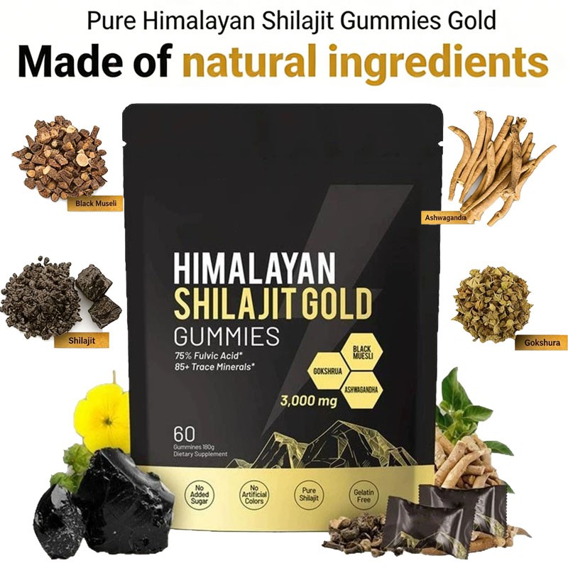 Shilajit 60 Gummies, Shilajit Micronutrient Supplement, Himalayan Premium New
